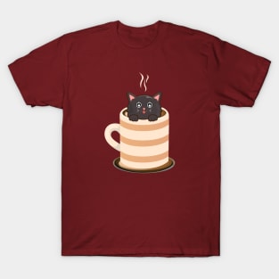 Cute Cat and Coffee T-Shirt